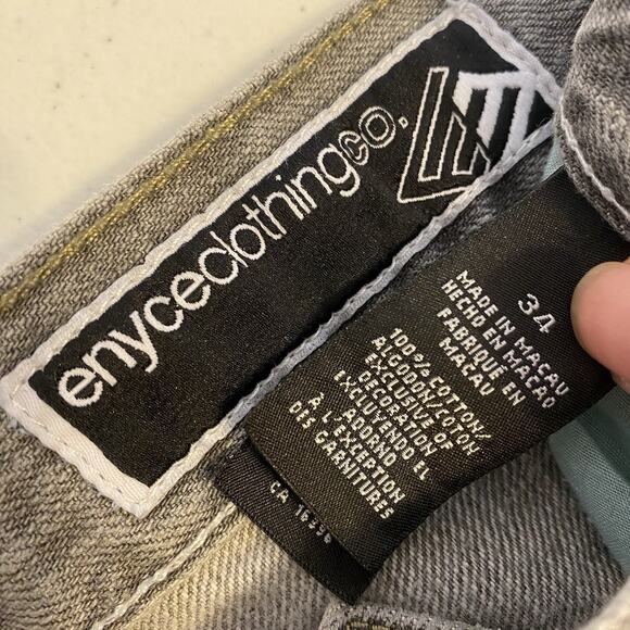 VTG Enyce Clothing Co Rap Straight Baggy Denim Jeans Men 34x31 Y2k Faded Gray - Picture 7 of 8